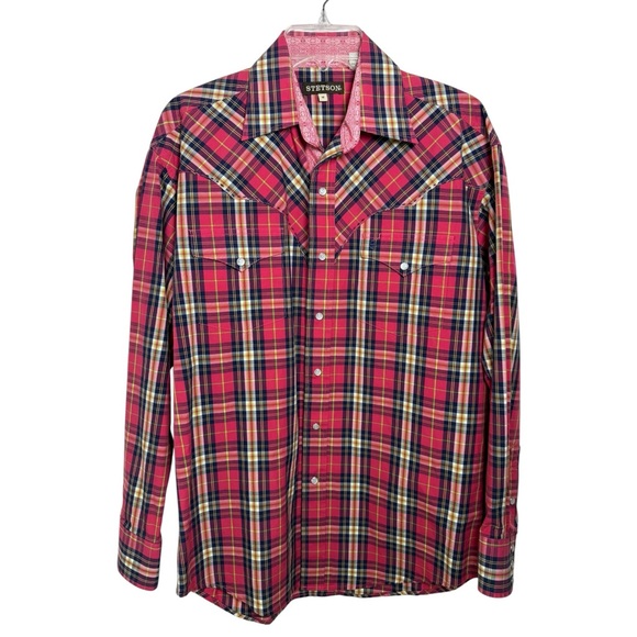 Stetson Other - SOLD Stetson Plaid Snap Button Western Shirt Men’s Size Medium